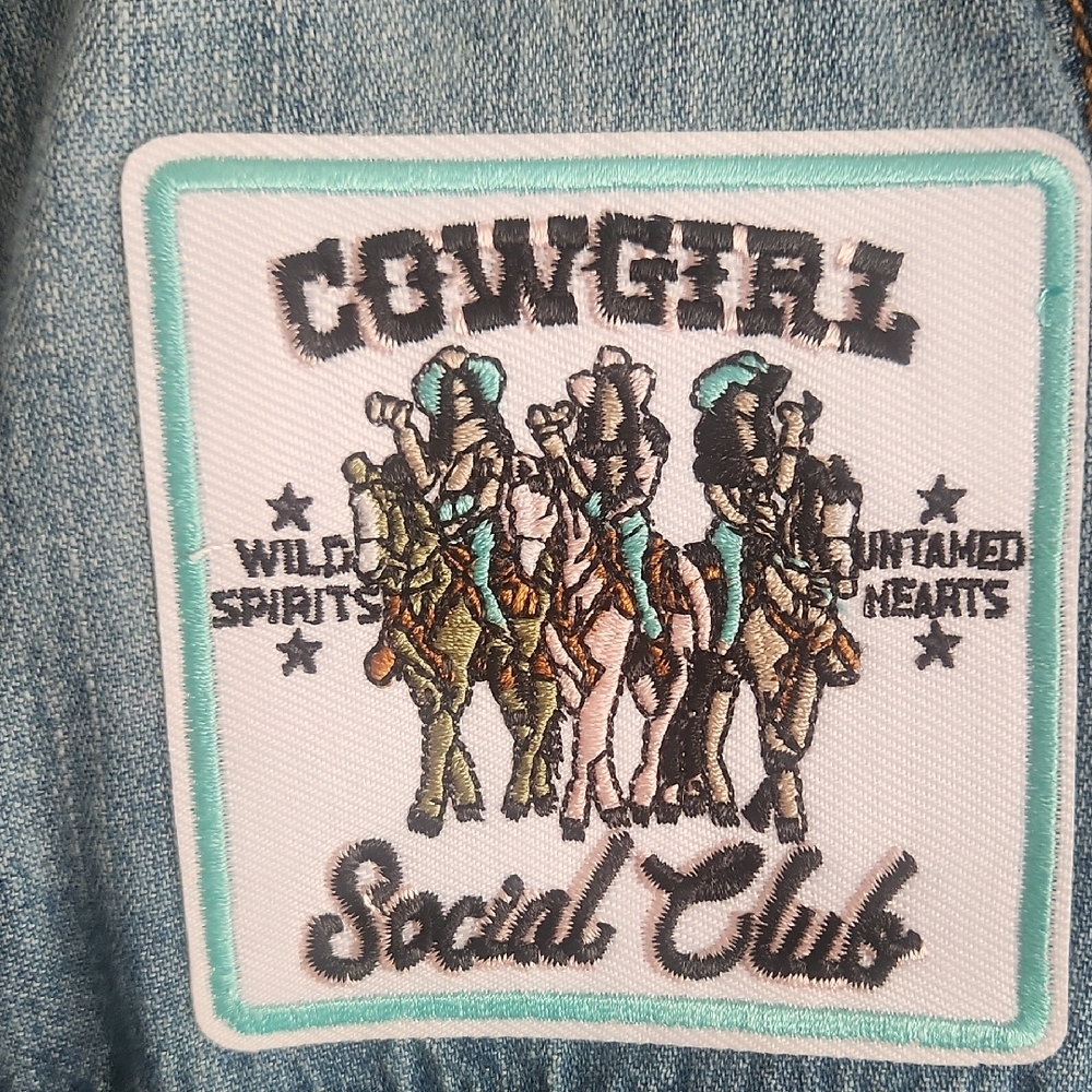 Talbots Light Blue Denim Jacket with Fun Patches - Picture 3 of 7